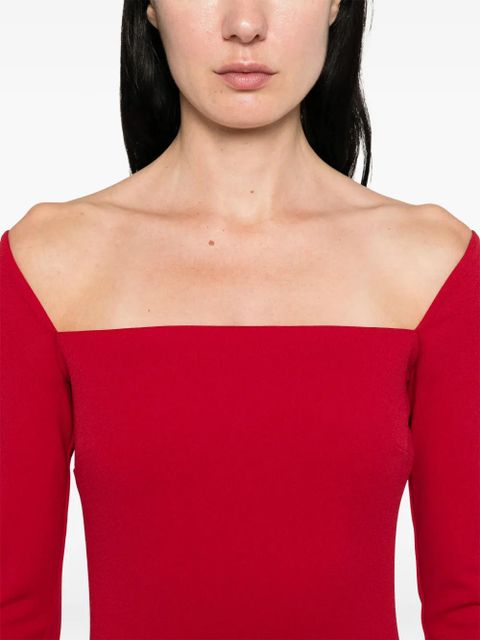 Solace London Lolita long-sleeve maxi dress - Red