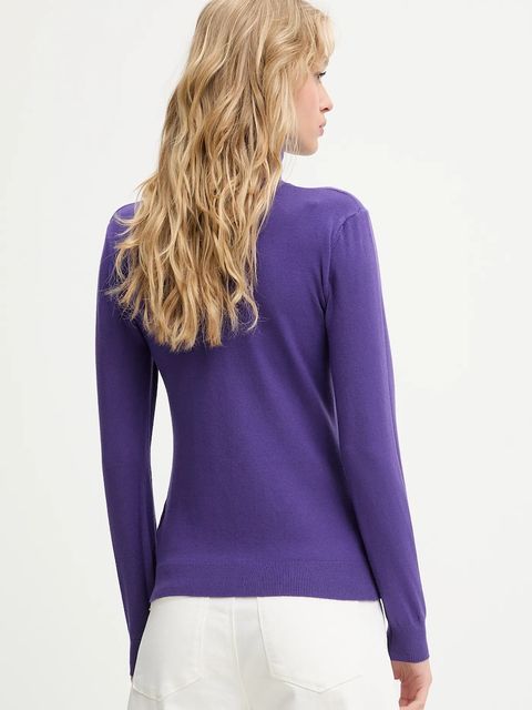 Answear Lab sweter z kaszmirem kolor fioletowy lekki z golfem