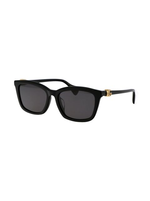 Gucci Eyewear logo-plaque square-frame sunglasses - Black