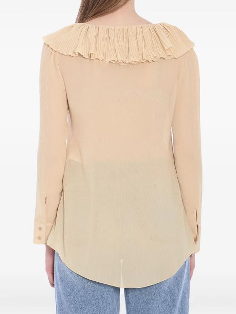 Saint Laurent ruffled blouse - Neutrals