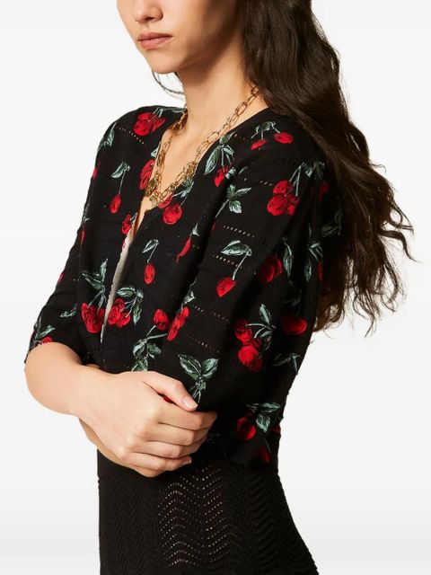 TWINSET knitted cherry cardigan - Black