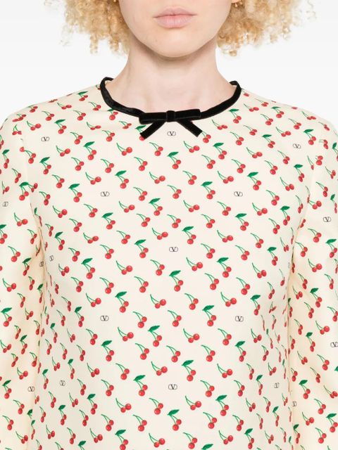 Valentino Garavani cherry-motif dress - Neutrals