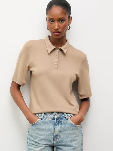 Answear.LAB polo kolor beżowy