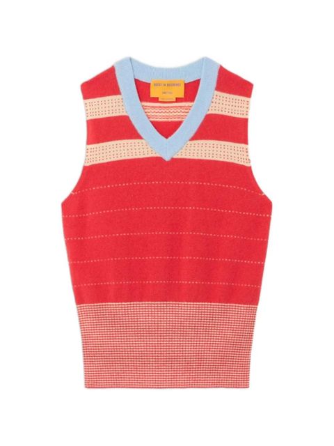 Guest In Residence striped V-neck vest - Red - zdjęcie produktu nr 1