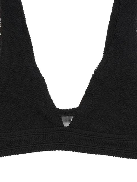Hunza G crinkle V-neck swimwear - Black