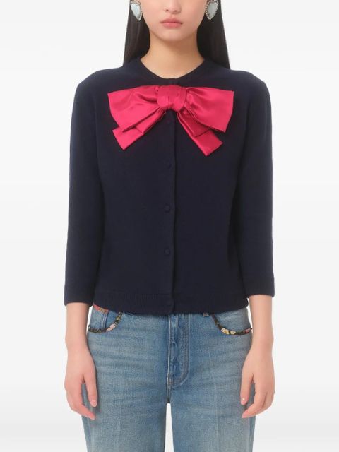 Valentino Garavani bow-detail cardigan - Blue