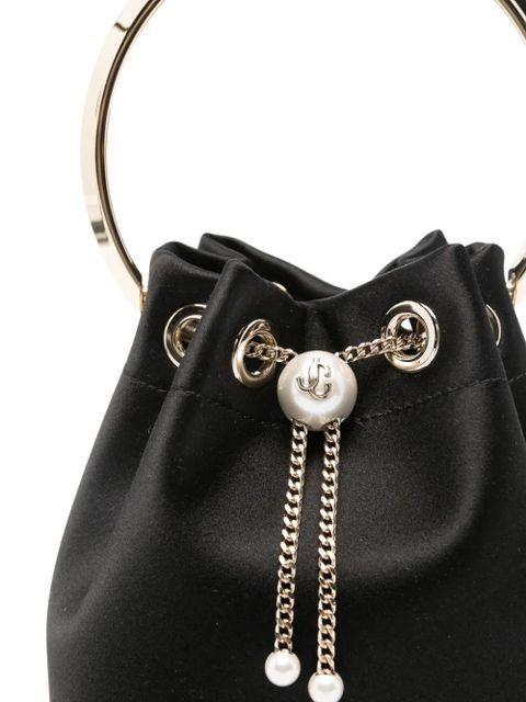 Jimmy Choo Bon Bon ring-handle clutch mini bag - Black