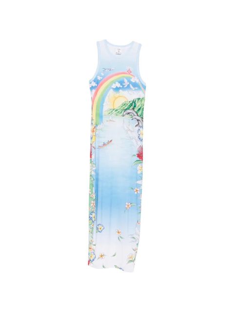 Casablanca Aloha graphic-print sleeveless dress - Blue - zdjęcie produktu nr 1