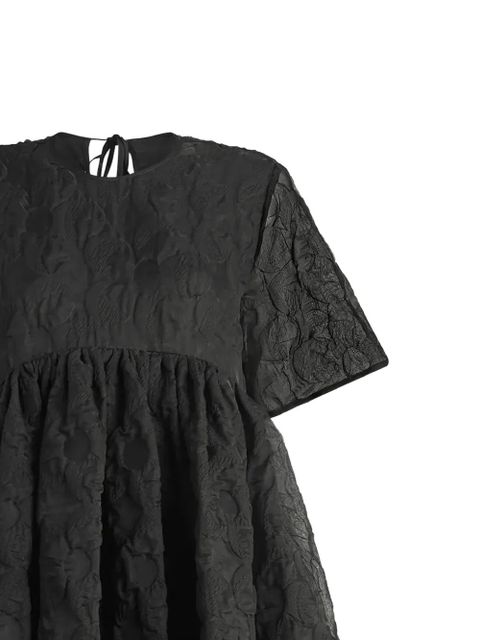Cecilie Bahnsen Britney textured short-sleeve cotton mini dress - Black - zdjęcie produktu nr 2