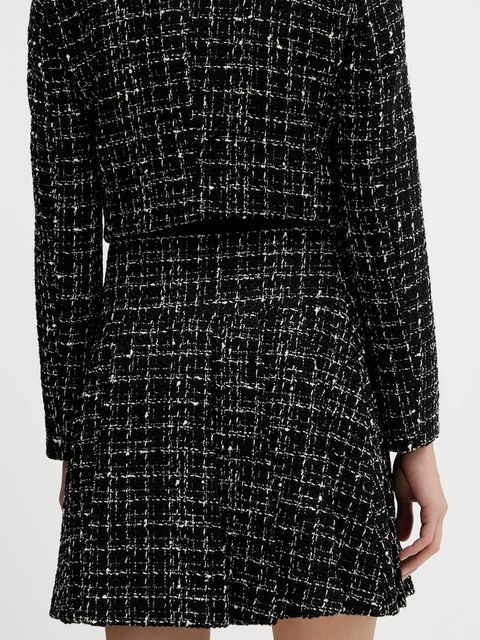 HUGO spódnica z wełną kolor czarny mini rozkloszowana 50550948