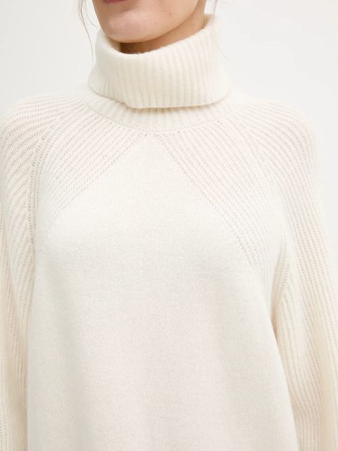 Liu Jo sukienka wełniana kolor biały mini prosta MF5063 MS009