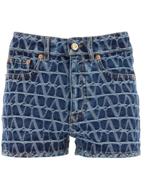 Valentino Garavani Toile Iconographe denim shorts - Blue - zdjęcie produktu nr 1