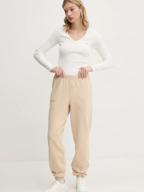 Tommy Jeans longsleeve damski kolor beżowy DW0DW17990 - zdjęcie produktu nr 2