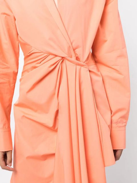 Off-White Bow Tie wrap dress - Orange