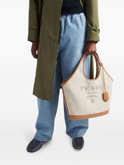 Prada triangle-logo mid-rise loose-fit jeans - Blue