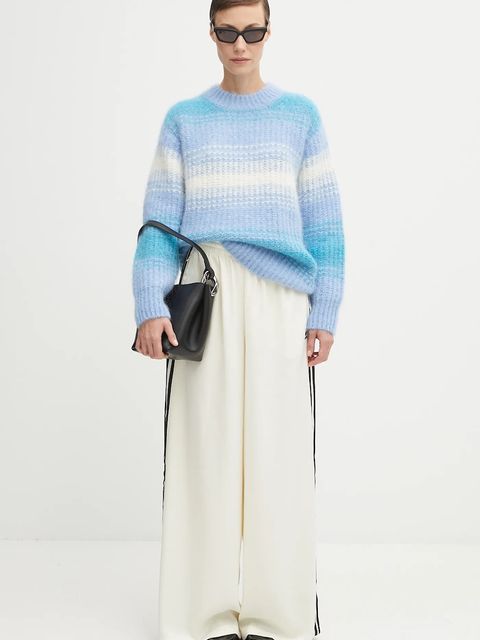 adidas Originals spodnie dresowe Satin Tp Wl damskie kolor beżowy z aplikacją KD2542