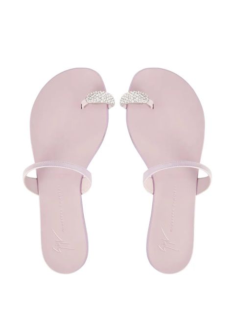 Giuseppe Zanotti crystal-embellished flat slides - Pink