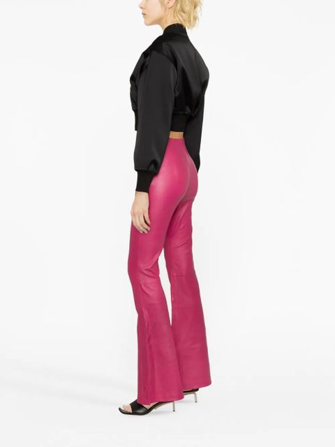AMIRI high-waisted leather flared trousers - Pink - zdjęcie produktu nr 2
