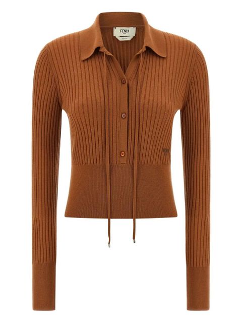 FENDI ribbed logo-intarsia knitwear - Brown - zdjęcie produktu nr 1