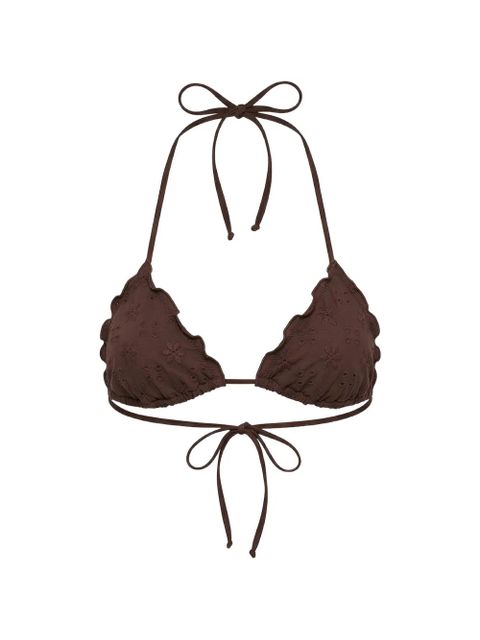 MC2 Saint Barth Sangallo broderie-anglaise bikini top - Brown - zdjęcie produktu nr 1