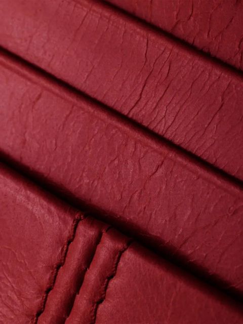 Prada enamelled-logo leather card holder - Red