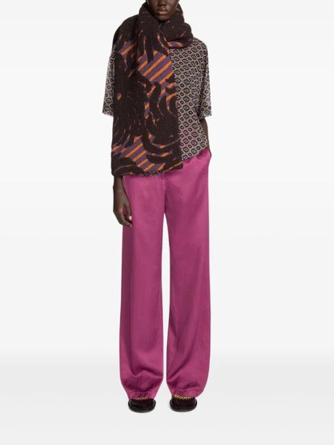 DRIES VAN NOTEN jacquard scarf - Brown - zdjęcie produktu nr 2