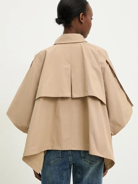 Answear.LAB kurtka kolor beżowy przejściowa oversize