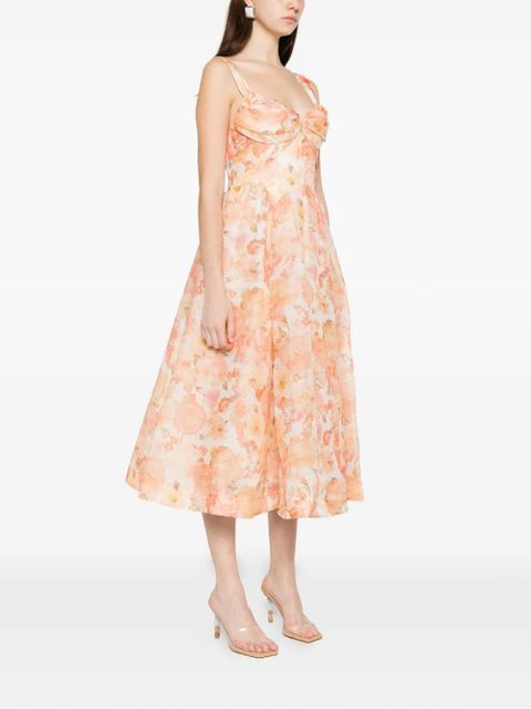 ZIMMERMANN Rebellion floral midi dress - Orange