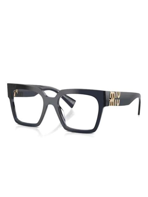 Miu Miu Eyewear logo-detail square-frame glasses - Black