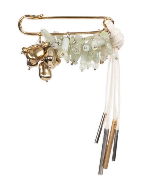 DRIES VAN NOTEN large embellished safety-pin brooch - Gold - zdjęcie produktu nr 1