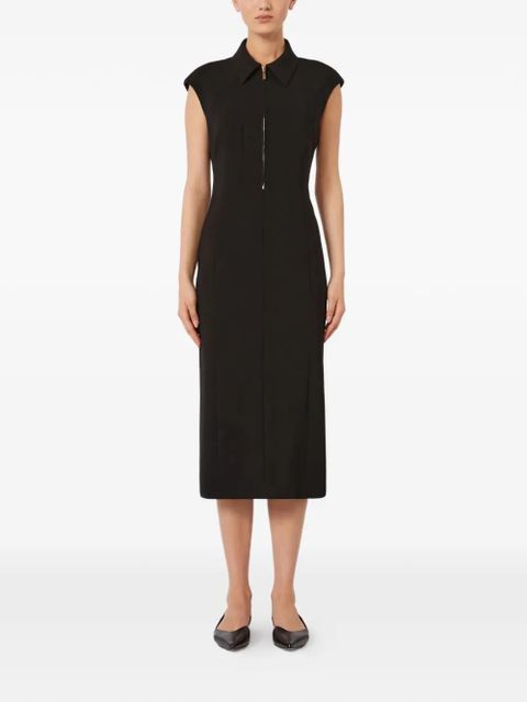 Max Mara Mstalga collared zip-fastening midi dress - Black
