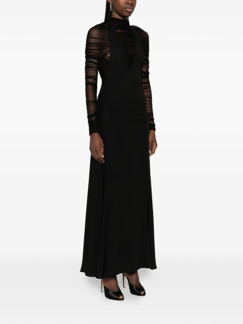 Christopher Esber ruched long-sleeve midi dress - Black