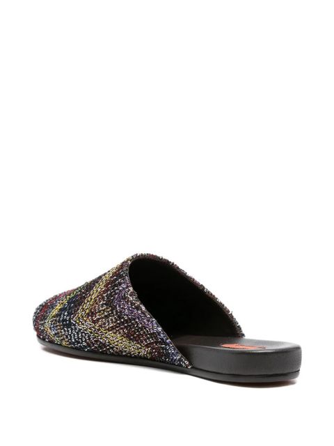 Missoni sequin-embellished flat mules - Blue