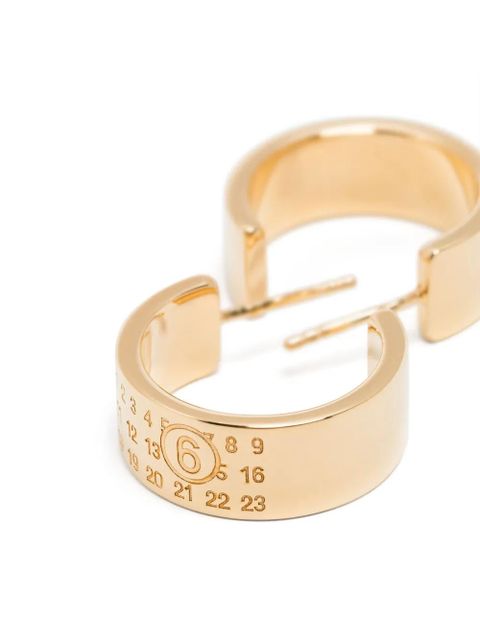 MM6 Maison Margiela numeric-engraved hoop earrings - Gold - zdjęcie produktu nr 2