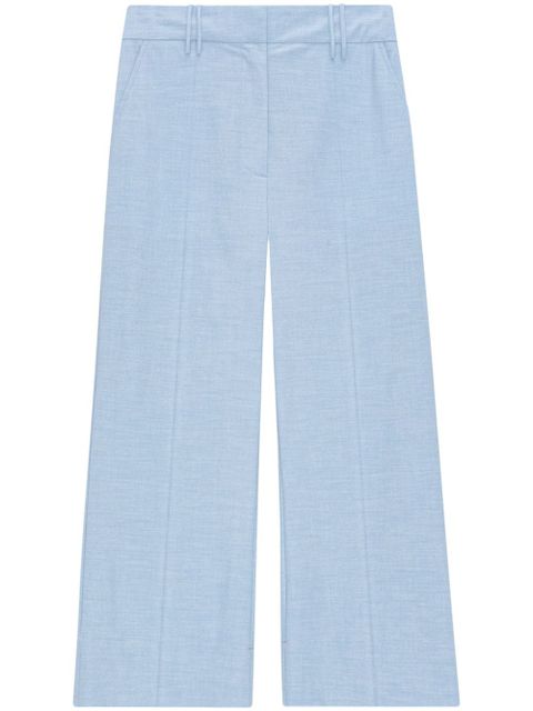 GANNI mélange-effect tailored trousers - Blue