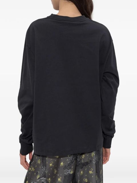 GANNI logo-embroidered sweatshirt - Black