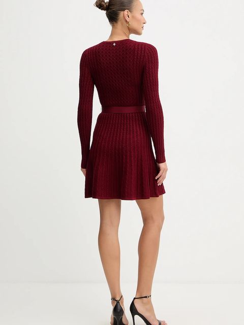 Guess sukienka HANA kolor bordowy mini dopasowana W5BK68 Z2YJ2