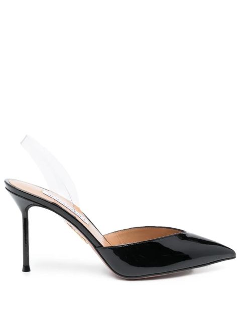 Aquazzura V Plexi 90mm slingback pumps - Black - zdjęcie produktu nr 1