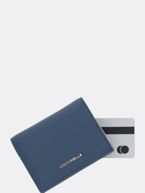 Coccinelle portfel skórzany damski kolor niebieski E2 MW5 17 21 01