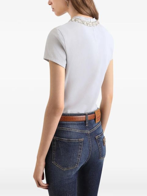 Dolce & Gabbana print-detail embellished T-shirt - Grey