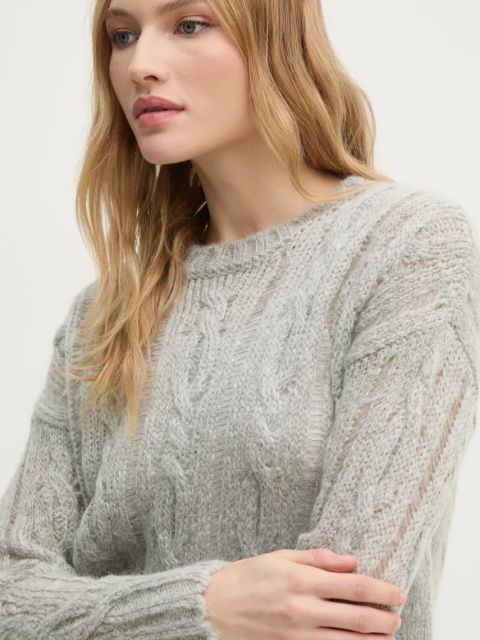 Sisley sweter z domieszką wełny damski kolor szary lekki 1342M105E