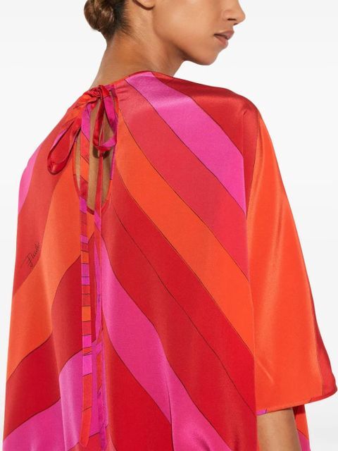 PUCCI Iride-print silk top - Red