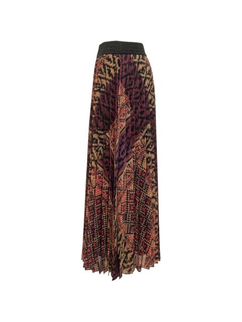 Ba&Sh Olgia pleated patterned midi skirt - Brown