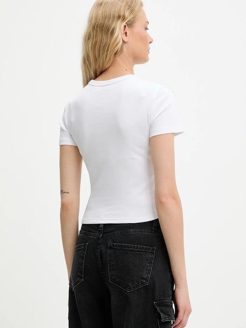 HUGO t-shirt bawełniany damski kolor biały 50539132