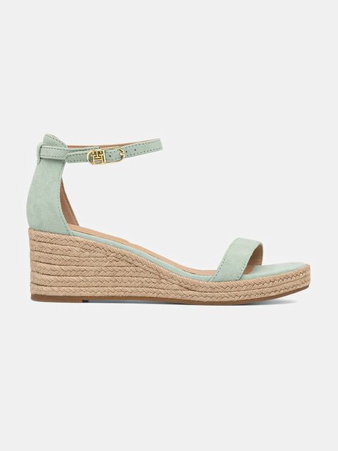 Tommy Hilfiger sandały zamszowe SUEDE ANKLE MID WEDGE ESPADRILLE - zdjęcie produktu nr 1