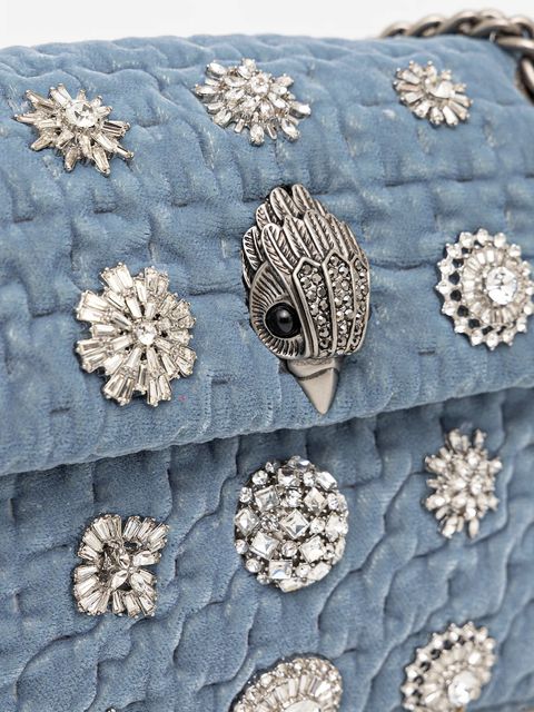 Kurt Geiger London torebka welurowa VELVET MINI KENSINGTON kolor niebieski 5018382789 - zdjęcie produktu nr 2