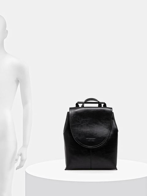 Answear.LAB plecak skórzany damski kolor czarny mały gładki