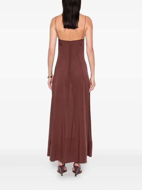 St. Agni sheer slip straps maxi dress - Brown