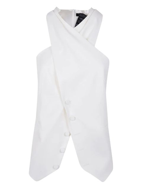 Max Mara cross-neck button top - White - zdjęcie produktu nr 1