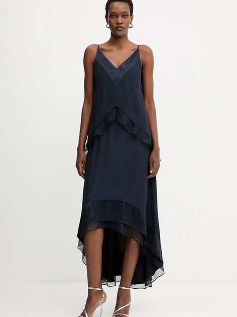 BOSS sukienka kolor granatowy maxi rozkloszowana 50542856 - zdjęcie produktu nr 1